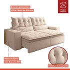 Sofá Retrátil E Reclinável 4 Lugares Pillowtop Duplo Paris