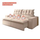 Sofá Retrátil E Reclinável 4 Lugares Pillowtop Duplo Paris