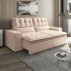 Sofá Retrátil E Reclinável 4 Lugares Pillowtop Duplo Paris