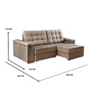 Sofá Retrátil E Reclinável 4 Lugares Prada Linho Marrom