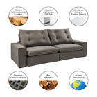 Sofá Retrátil E Reclinável 4 Lugares Rubi 2,50m - Suede Cinza