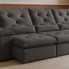 Sofá Retrátil E Reclinável 4 Lugares Suede Cinza Londres Clas