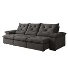 Sofá Retrátil E Reclinável 4 Lugares Suede Cinza Londres Clas