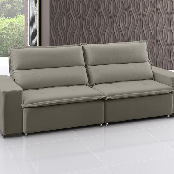 Sofá Retrátil E Reclinável 4 Lugares Veludo Supreme 240cm Cas