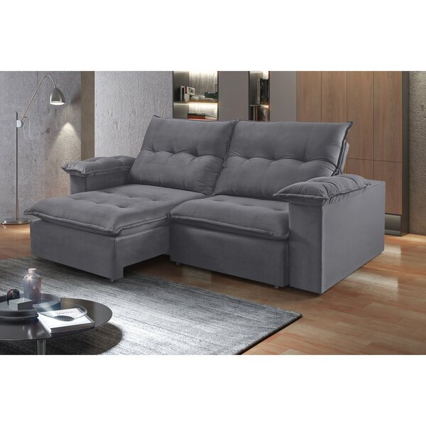 Sofá Retrátil E Reclinável 5 Lugares 250cm México  Grafite