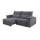 Sofá Retrátil E Reclinável 5 Lugares 250cm México  Grafite