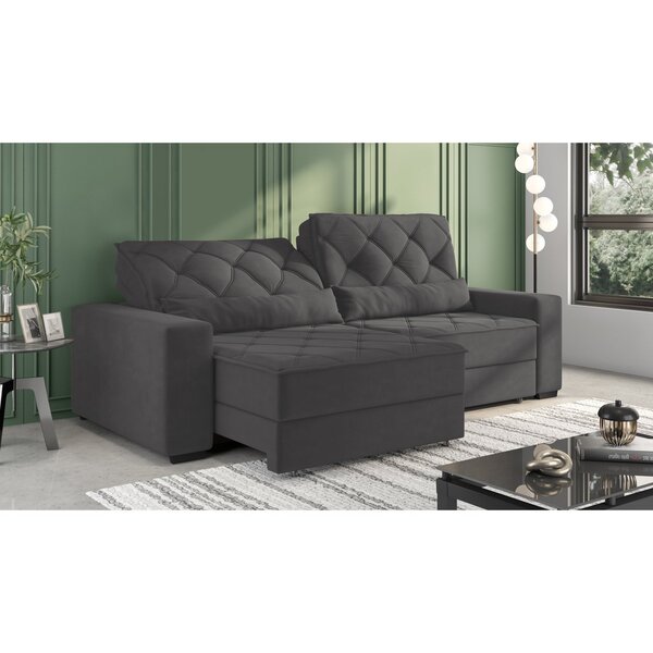 Sofá Retrátil E Reclinável 5 Lugares 252cm Vancouver  Cinza