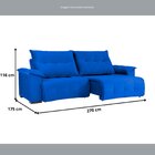 Sofá Retrátil E Reclinável 5 Lugares 270 Cm Maserati Azul Mar