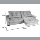 Sofá Retrátil E Reclinável 5 Lugares 270 Cm Turim Duplo Molej