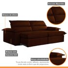 Sofá Retrátil E Reclinável 5 Lugares 280cm Vanilla  Veludo Ma