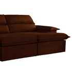 Sofá Retrátil E Reclinável 5 Lugares 280cm Vanilla  Veludo Ma