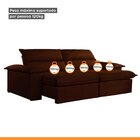 Sofá Retrátil E Reclinável 5 Lugares 280cm Vanilla  Veludo Ma