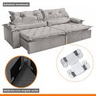 Sofá Retrátil E Reclinável 5 Lugares 290cm Agatha  Veludo Cin