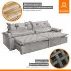 Sofá Retrátil E Reclinável 5 Lugares 290cm Agatha  Veludo Cin