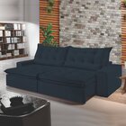 Sofá Retrátil E Reclinável 5 Lugares 290cm Bérgamo  Veludo Az