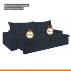 Sofá Retrátil E Reclinável 5 Lugares 290cm Bérgamo  Veludo Az