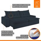 Sofá Retrátil E Reclinável 5 Lugares 290cm Bérgamo  Veludo Az