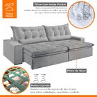 Sofá Retrátil E Reclinável 5 Lugares 290cm Bérgamo  Veludo Ci