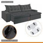 Sofá Retrátil E Reclinável 5 Lugares 290cm Bérgamo  Veludo Gr