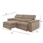 Sofá Retrátil E Reclinável 5 Lugares 290cm Marrocos  Bege