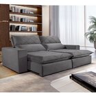 Sofa Retrátil E Reclinável 5 Lugares 290cm Porto Veludo  Cinza