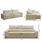 Sofá Retrátil E Reclinável 5 Lugares 3,00m Antonella Veludo B