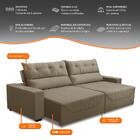 Sofá Retrátil E Reclinável 5 Lugares 3,00m Antonella Veludo C