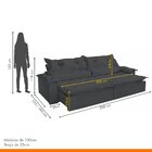 Sofá Retrátil E Reclinável 5 Lugares Agatha  Veludo Grafite