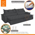 Sofá Retrátil E Reclinável 5 Lugares Agatha  Veludo Grafite