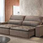 Sofá Retrátil E Reclinável 5 Lugares Califórnia  Veludo Cacau