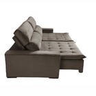 Sofá Retrátil E Reclinável 5 Lugares Califórnia  Veludo Cacau