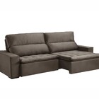 Sofá Retrátil E Reclinável 5 Lugares Califórnia  Veludo Cacau