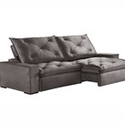 Sofá Retrátil E Reclinável 5 Lugares Quebec Villa Mobi Veludo