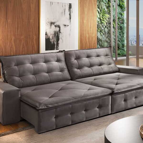 Sofá Retrátil E Reclinável 5 Lugares Sedução Villa Mobi Velud