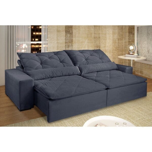 Sofá Retrátil E Reclinável 5 Lugares Sevilha Mundial Estofado