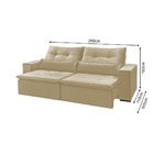 Sofá Retrátil E Reclinável 6 Lugares 2,90m Perola - Suede Beg