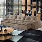 Sofá Retrátil E Reclinável 6 Lugares Capuccino 3,50m Galahad