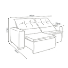 Sofá Retrátil E Reclinável 6 Lugares Chicago 3,60m Veludo Beg