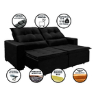 Sofá Retrátil E Reclinável 6 Lugares Chicago 4,30m Veludo Pre