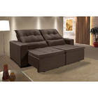 Sofá Retrátil E Reclinável 6 Lugares Chicago 4,50m Veludo Mar