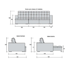 Sofá Retrátil E Reclinável 6 Lugares Chumbo Com Chaise 3,80m