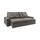 Sofá Retrátil E Reclinável 6 Lugares Rubi 2,90m - Suede Cinza