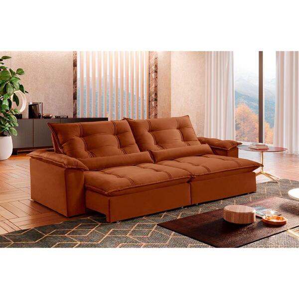 Sofá Retrátil E Reclinável Apolo 1,80m 2 Lugares Terracota