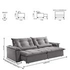 Sofá Retrátil E Reclinável Apolo 2,50m 4 Lugares Prata