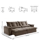 Sofá Retrátil E Reclinável Apolo 2,90m 5 Lugares Bege