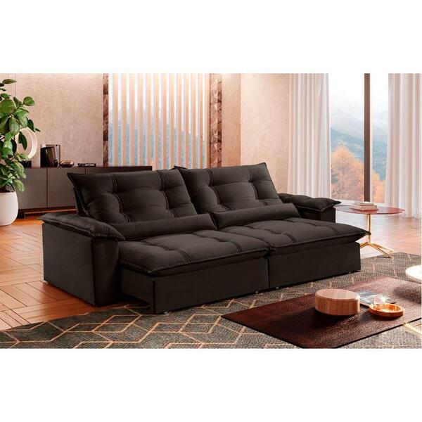 Sofá Retrátil E Reclinável Apolo 2,90m 5 Lugares Marrom