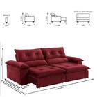 Sofá Retrátil E Reclinável Atenas 2,30m 4 Lugares Bordô