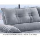 Sofá Retrátil E Reclinável Atenas 2,30m 4 Lugares Prata