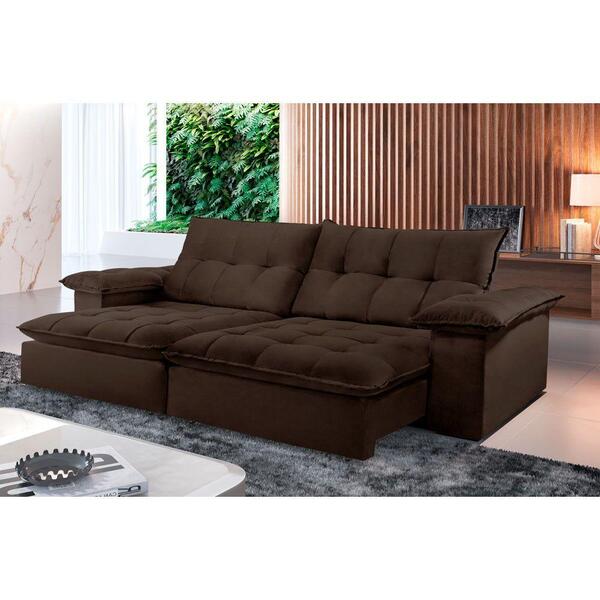 Sofá Retrátil E Reclinável Atlanta 1,80m 02 Lugares Marrom