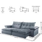 Sofá Retrátil E Reclinável Atlanta 1,80m 02 Lugares Prata